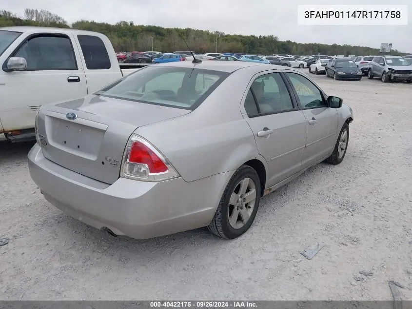 3FAHP01147R171758 2007 Ford Fusion Se