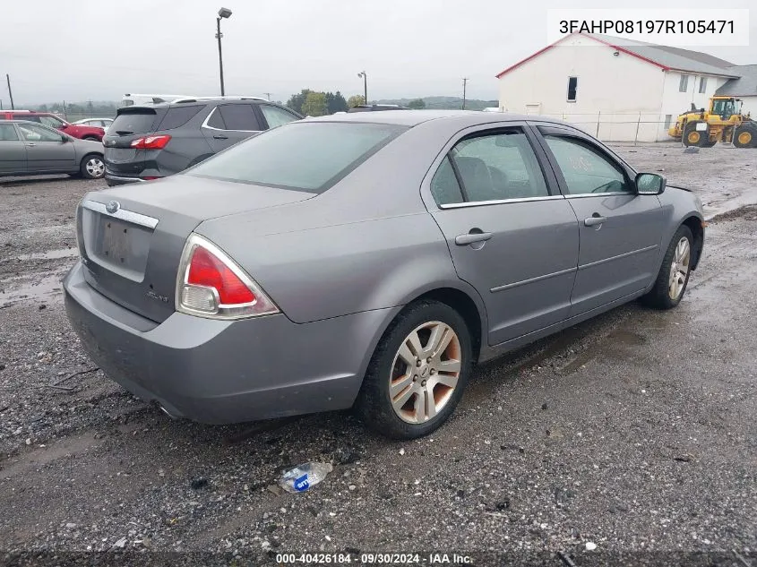 2007 Ford Fusion Sel VIN: 3FAHP08197R105471 Lot: 40426184