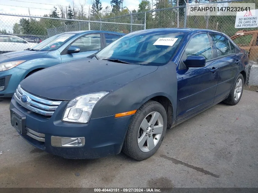 2007 Ford Fusion Se VIN: 3FAHP01147R232641 Lot: 40443151