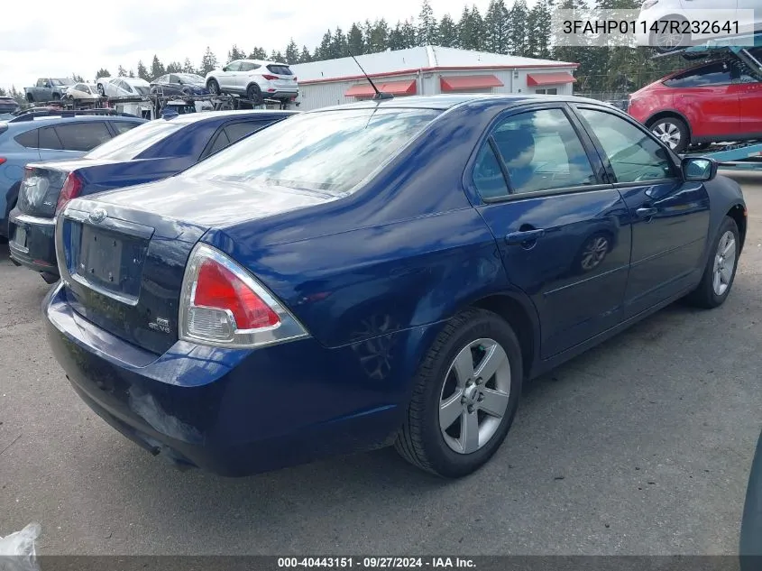 2007 Ford Fusion Se VIN: 3FAHP01147R232641 Lot: 40443151