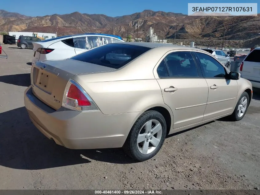 2007 Ford Fusion Se VIN: 3FAHP07127R107631 Lot: 40461400