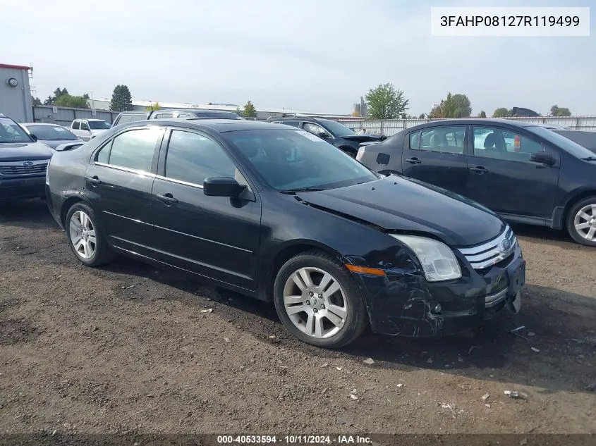 2007 Ford Fusion Sel VIN: 3FAHP08127R119499 Lot: 40533594