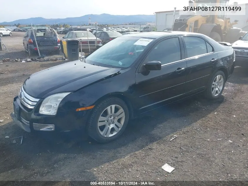 2007 Ford Fusion Sel VIN: 3FAHP08127R119499 Lot: 40533594