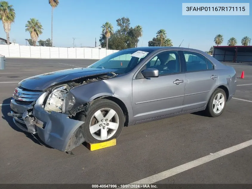 3FAHP01167R171115 2007 Ford Fusion Se