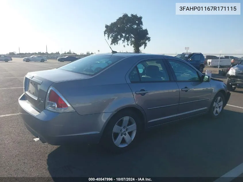 3FAHP01167R171115 2007 Ford Fusion Se