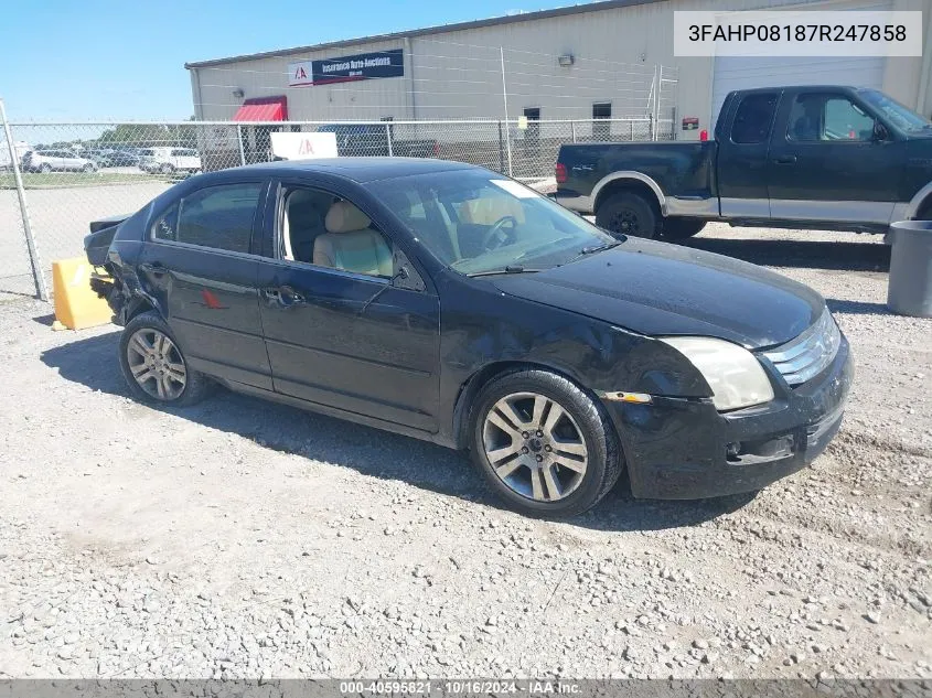 2007 Ford Fusion Sel VIN: 3FAHP08187R247858 Lot: 40595821