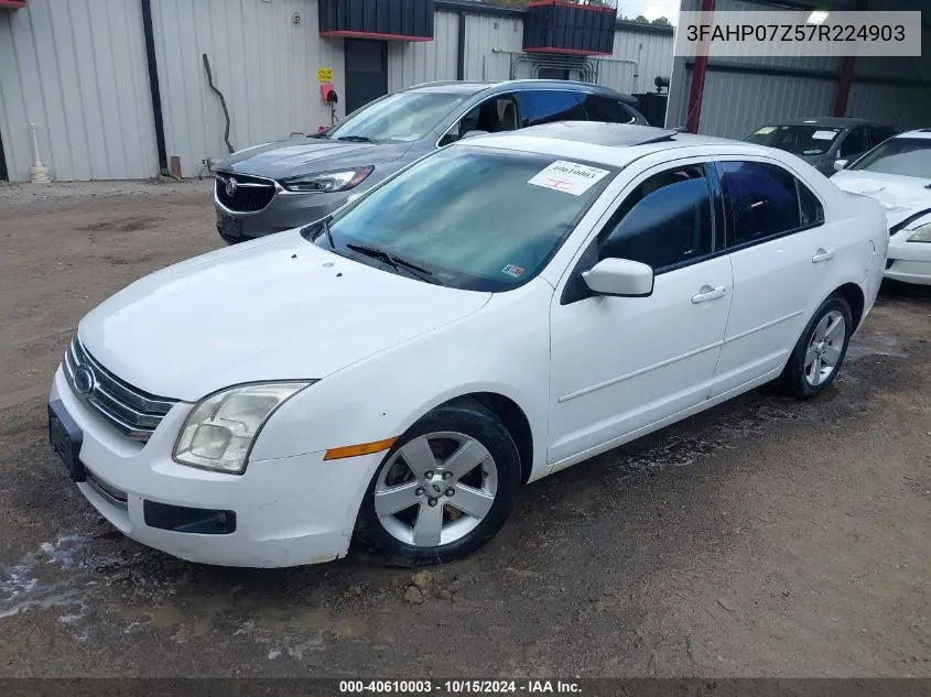 2007 Ford Fusion Se VIN: 3FAHP07Z57R224903 Lot: 40610003