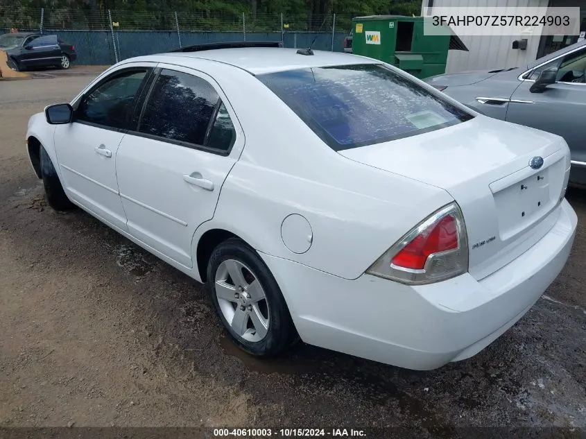 2007 Ford Fusion Se VIN: 3FAHP07Z57R224903 Lot: 40610003