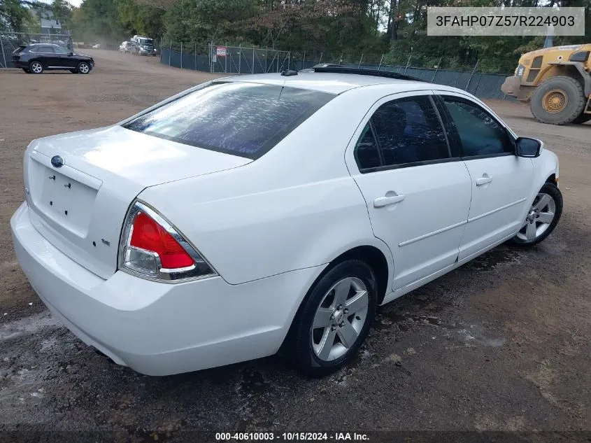 2007 Ford Fusion Se VIN: 3FAHP07Z57R224903 Lot: 40610003