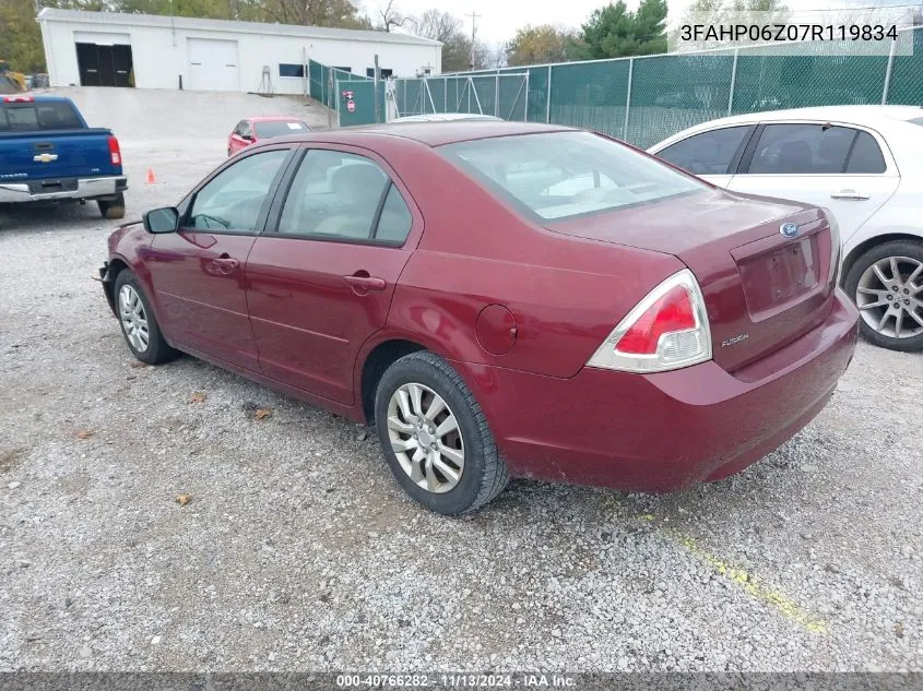 2007 Ford Fusion S VIN: 3FAHP06Z07R119834 Lot: 40766282