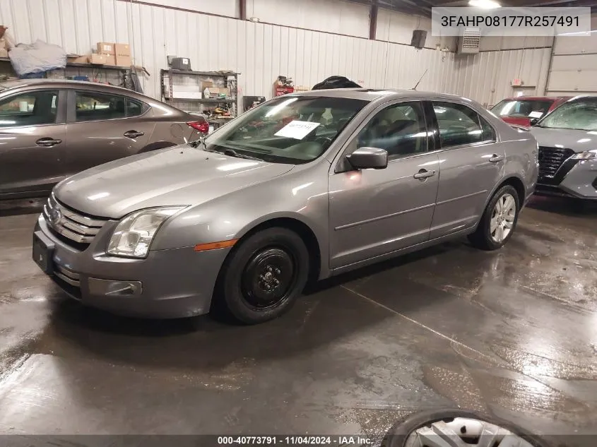 2007 Ford Fusion Sel VIN: 3FAHP08177R257491 Lot: 40773791