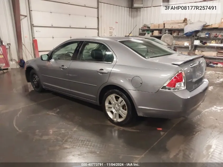 2007 Ford Fusion Sel VIN: 3FAHP08177R257491 Lot: 40773791