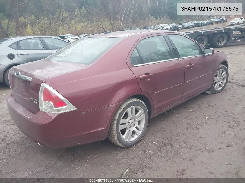 2007 Ford Fusion Sel VIN: 3FAHP02157R176675 Lot: 40793858