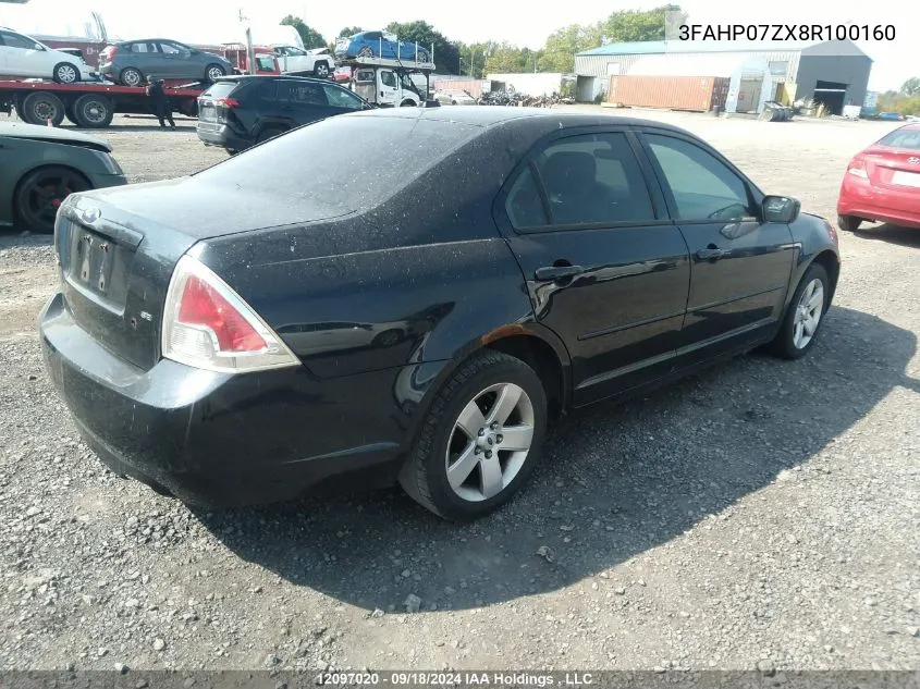 2008 Ford Fusion VIN: 3FAHP07ZX8R100160 Lot: 12097020