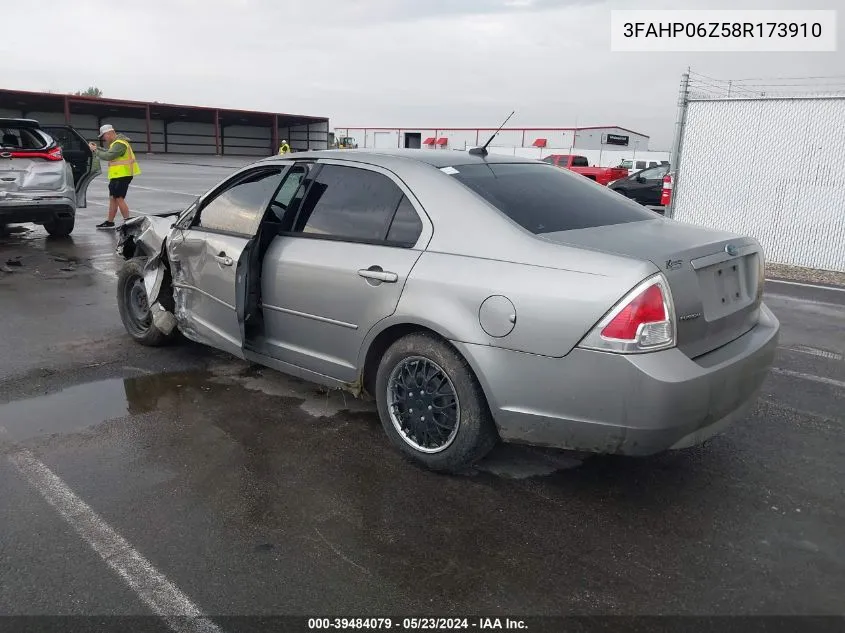 2008 Ford Fusion S VIN: 3FAHP06Z58R173910 Lot: 39484079