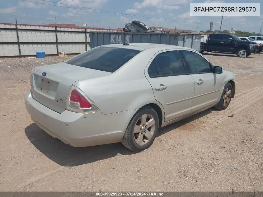 2008 Ford Fusion Se VIN: 3FAHP07Z98R129570 Lot: 39929923