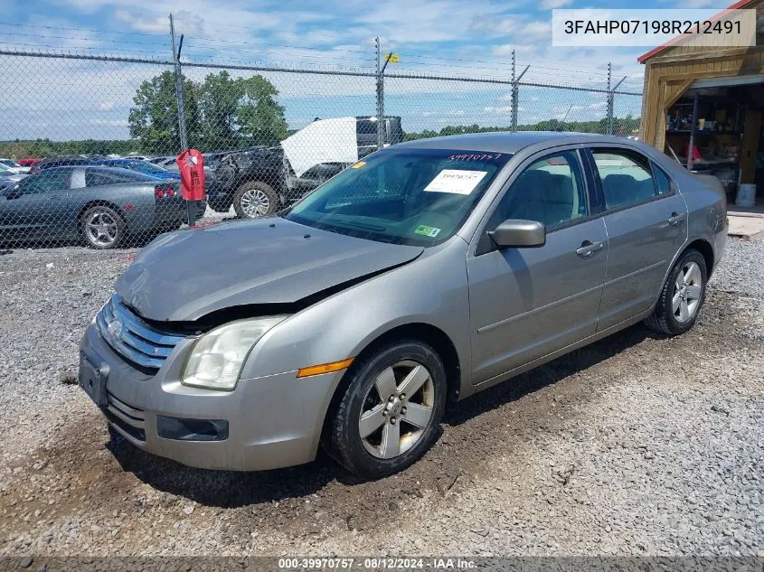 3FAHP07198R212491 2008 Ford Fusion Se