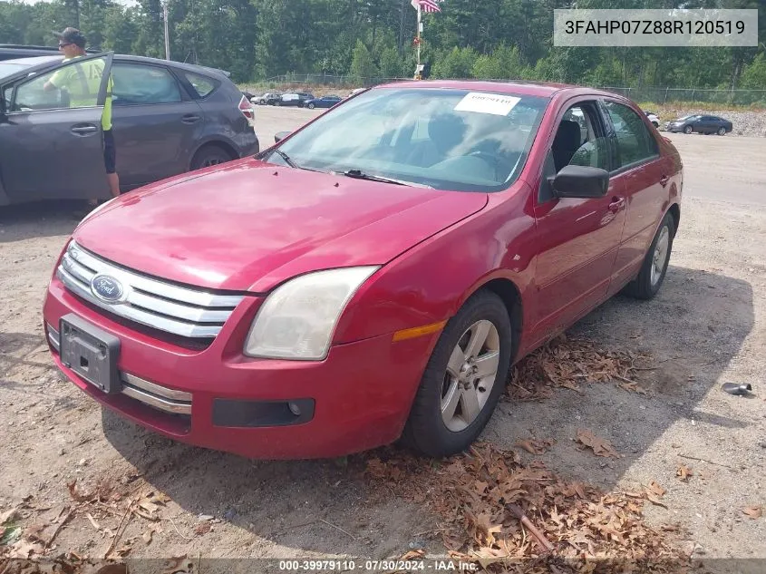 2008 Ford Fusion Se VIN: 3FAHP07Z88R120519 Lot: 39979110