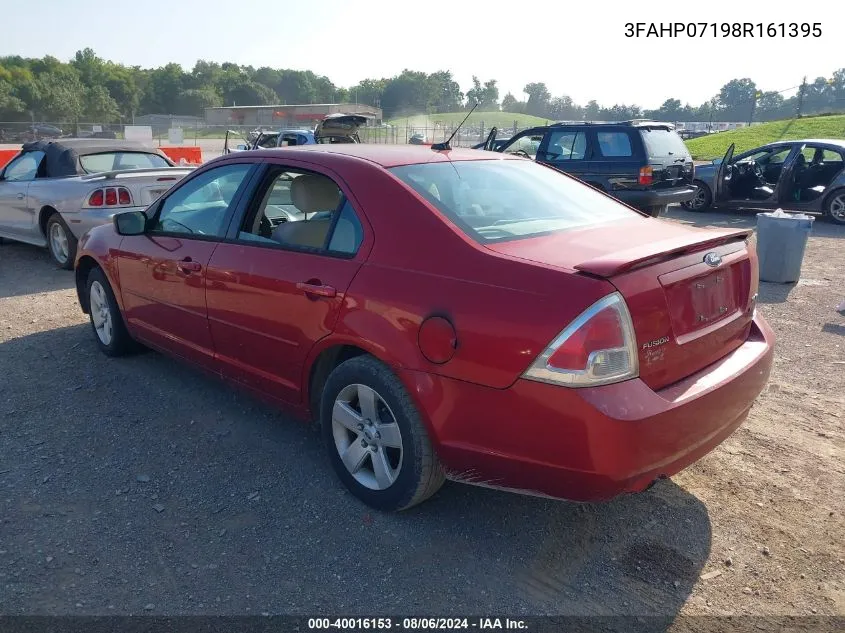 2008 Ford Fusion Se VIN: 3FAHP07198R161395 Lot: 40016153