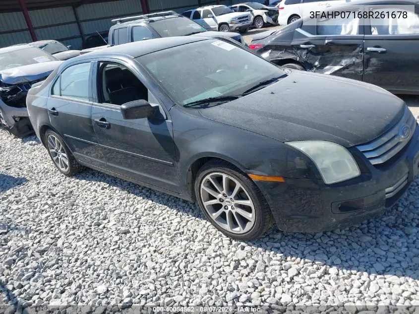 2008 Ford Fusion Se VIN: 3FAHP07168R261678 Lot: 40054562