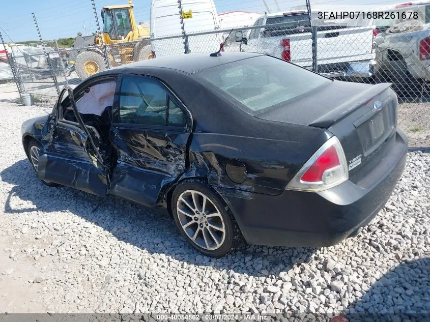 2008 Ford Fusion Se VIN: 3FAHP07168R261678 Lot: 40054562