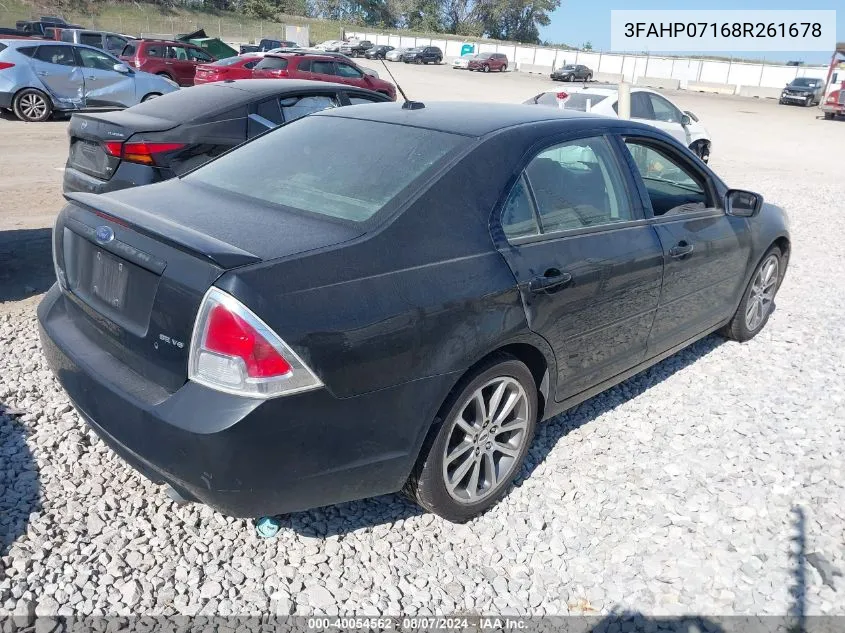 2008 Ford Fusion Se VIN: 3FAHP07168R261678 Lot: 40054562