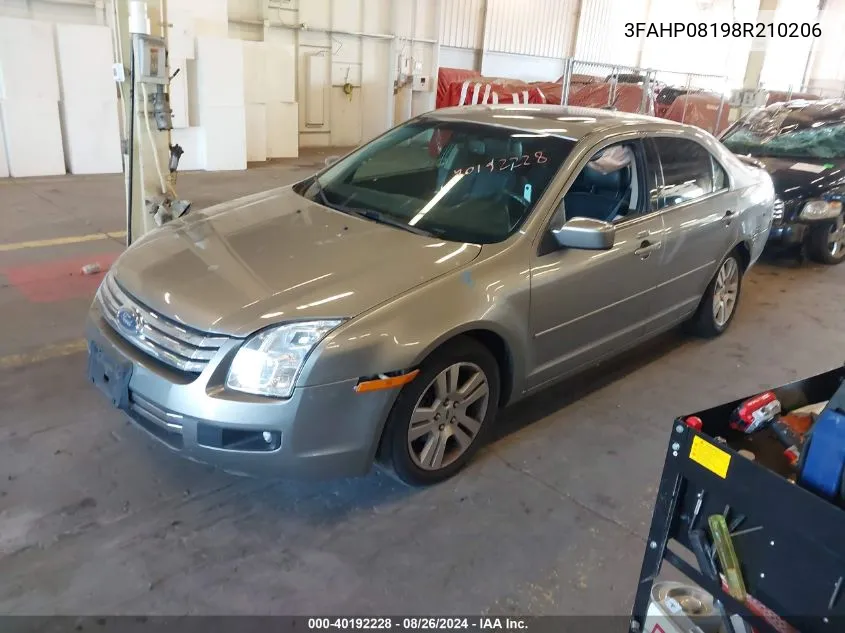 2008 Ford Fusion Sel VIN: 3FAHP08198R210206 Lot: 40192228