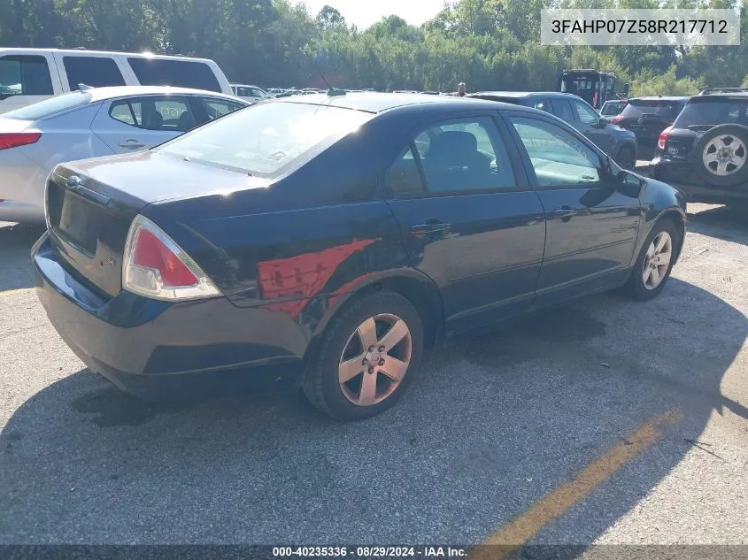 2008 Ford Fusion Se VIN: 3FAHP07Z58R217712 Lot: 40235336