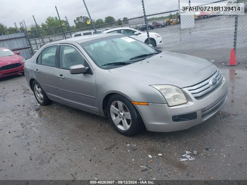 2008 Ford Fusion Se VIN: 3FAHP07Z18R139414 Lot: 40263807