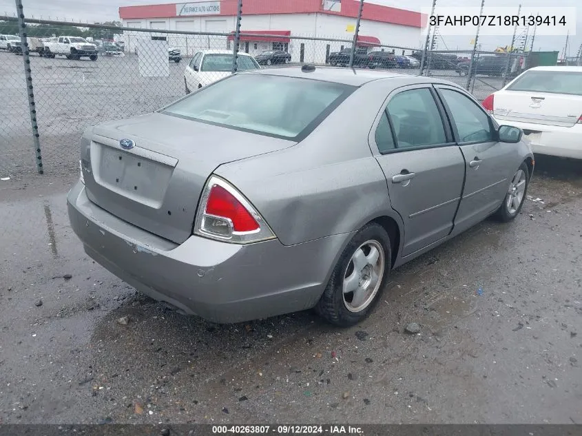 3FAHP07Z18R139414 2008 Ford Fusion Se