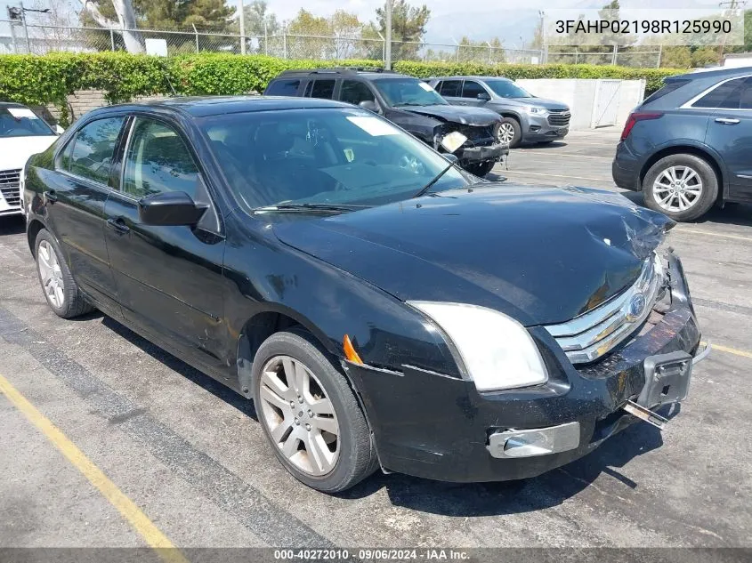 2008 Ford Fusion Sel VIN: 3FAHP02198R125990 Lot: 40272010