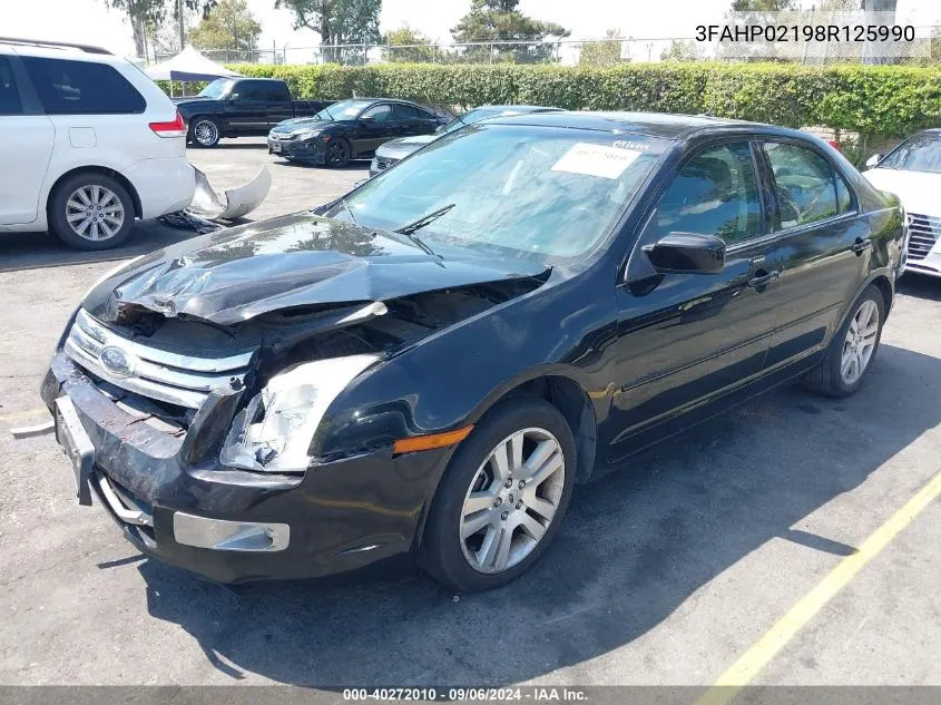 2008 Ford Fusion Sel VIN: 3FAHP02198R125990 Lot: 40272010