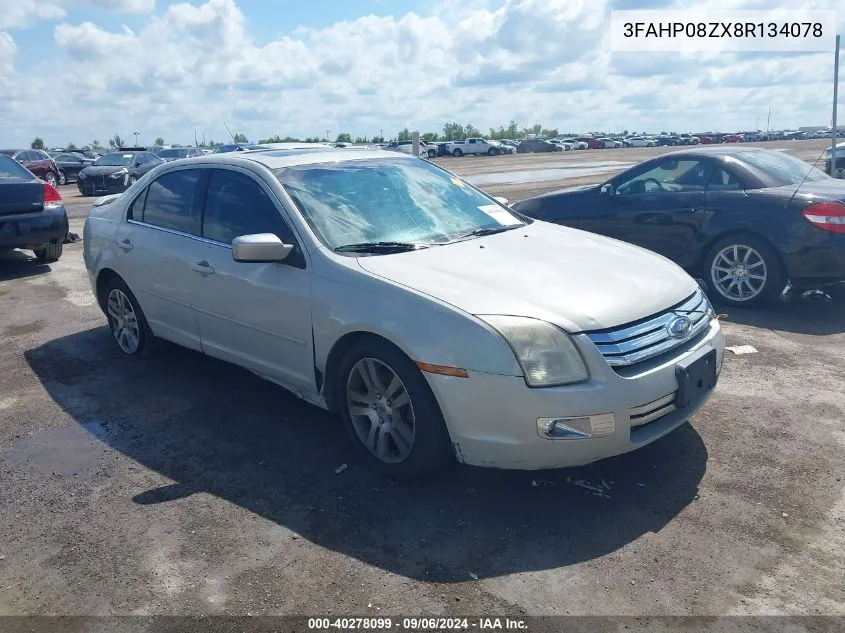 2008 Ford Fusion Sel VIN: 3FAHP08ZX8R134078 Lot: 40278099