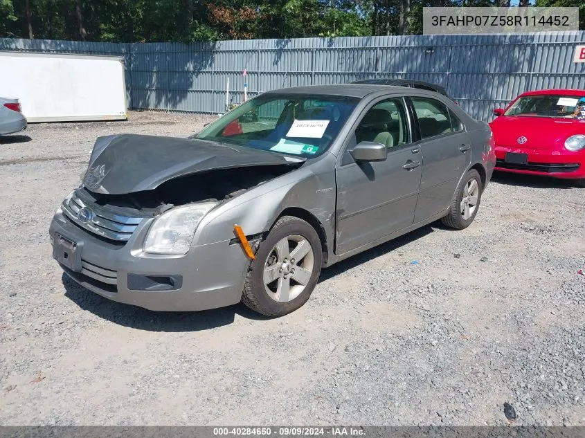 3FAHP07Z58R114452 2008 Ford Fusion Se