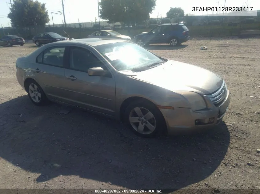 2008 Ford Fusion Se VIN: 3FAHP01128R233417 Lot: 40297052