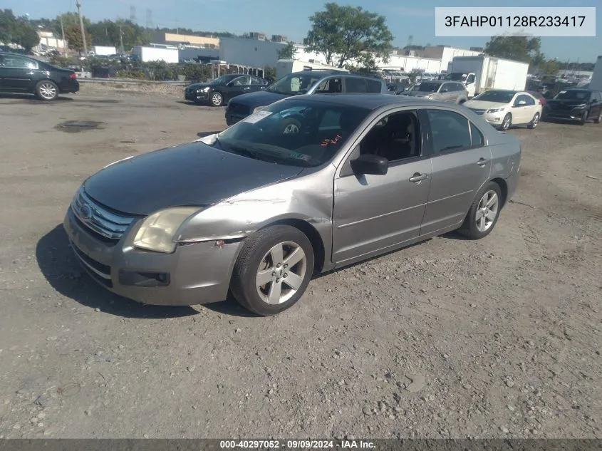 2008 Ford Fusion Se VIN: 3FAHP01128R233417 Lot: 40297052