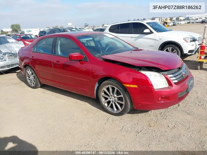 2008 Ford Fusion Se VIN: 3FAHP07Z88R186262 Lot: 40298747