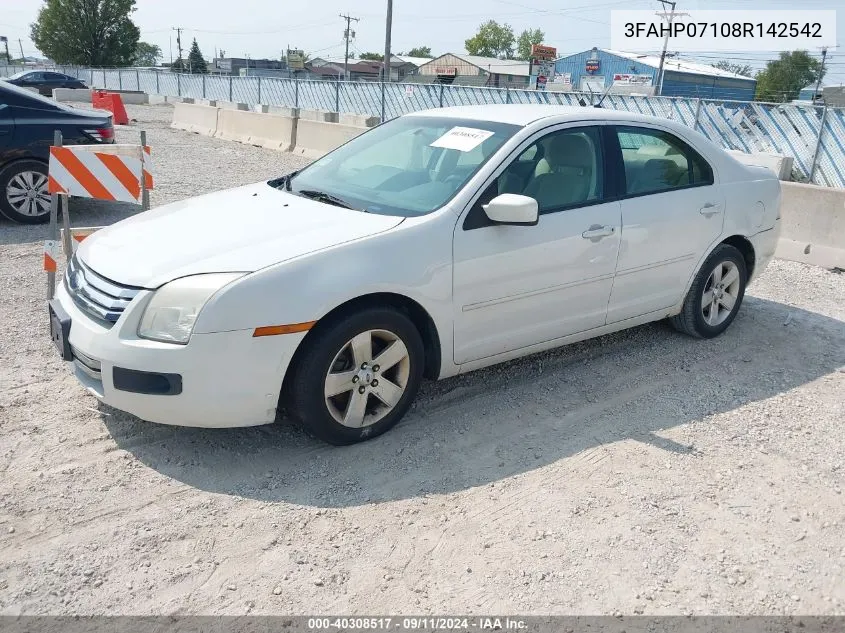 3FAHP07108R142542 2008 Ford Fusion Se