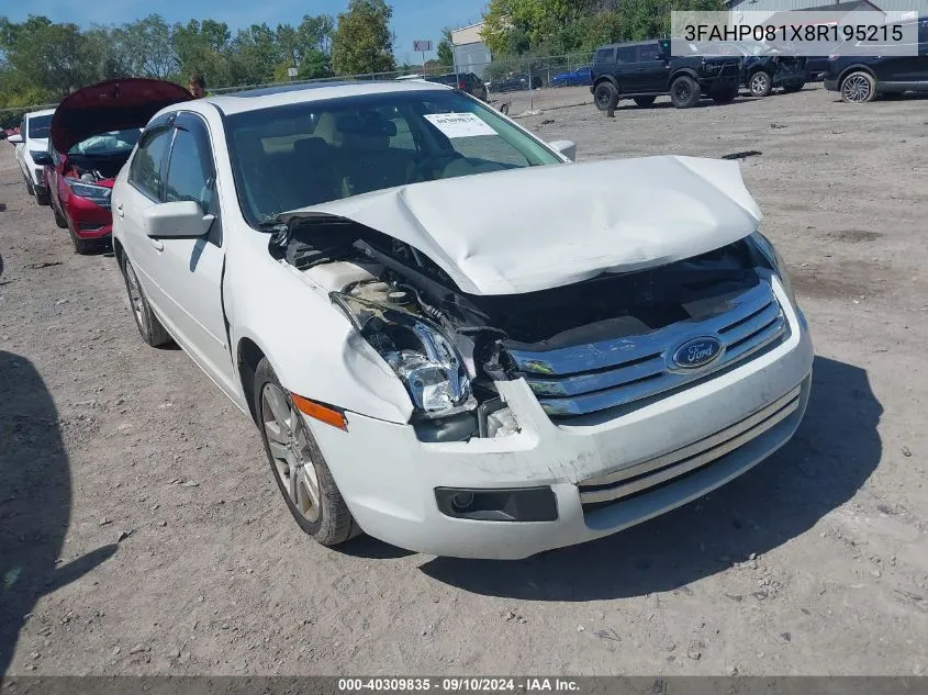 3FAHP081X8R195215 2008 Ford Fusion Sel