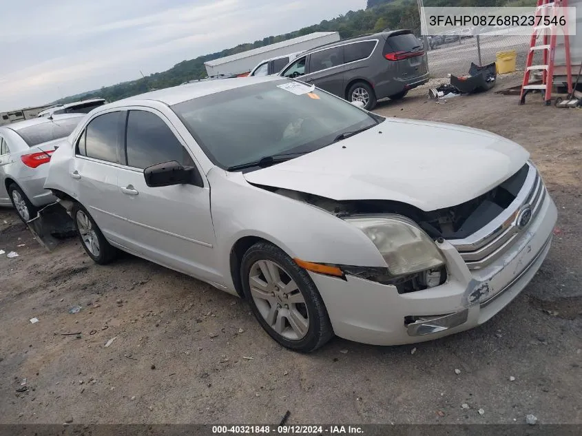 2008 Ford Fusion Sel VIN: 3FAHP08Z68R237546 Lot: 40321848