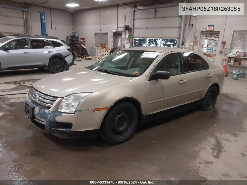 2008 Ford Fusion S VIN: 3FAHP06Z18R263085 Lot: 40333478