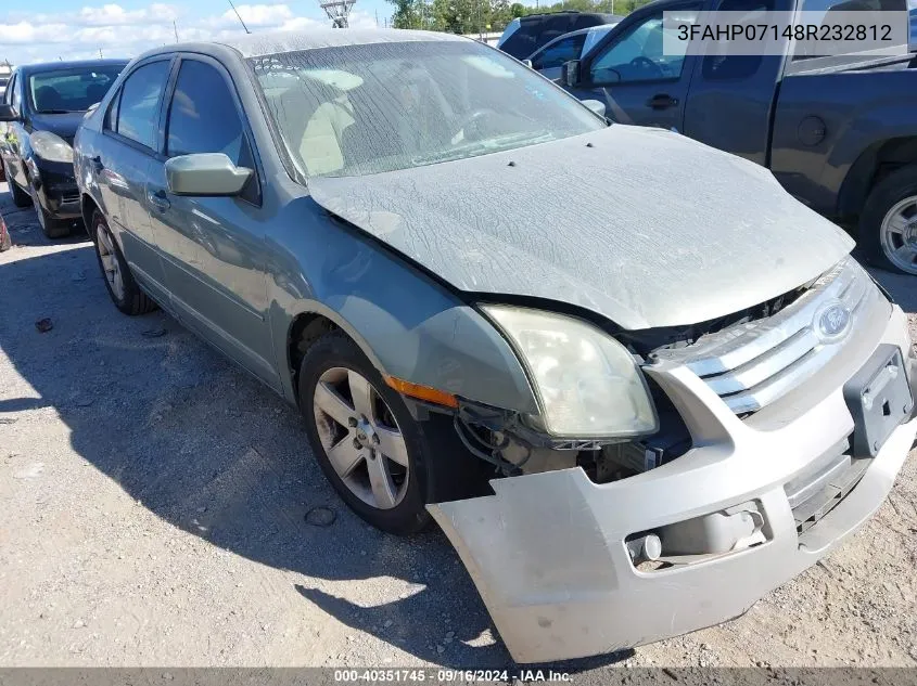 2008 Ford Fusion Se VIN: 3FAHP07148R232812 Lot: 40351745