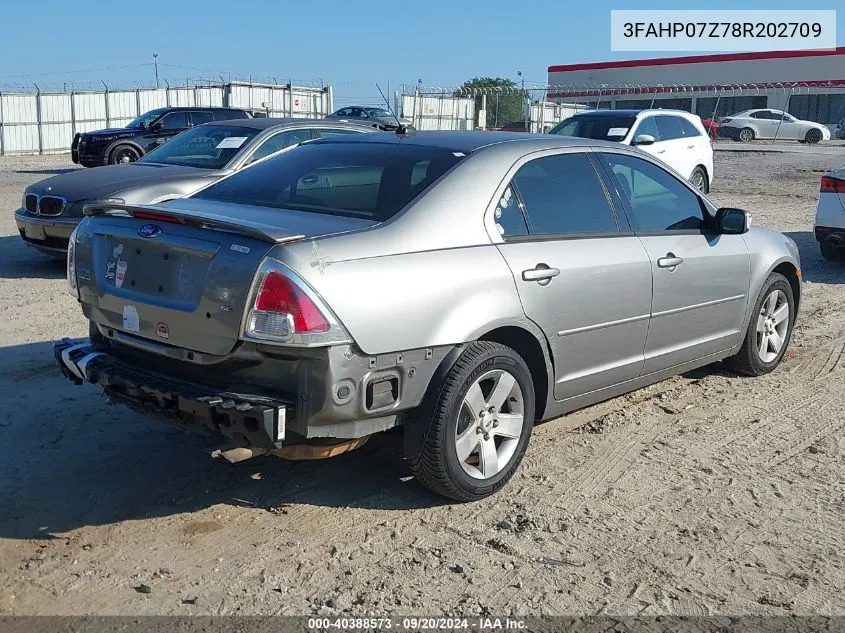 2008 Ford Fusion Se VIN: 3FAHP07Z78R202709 Lot: 40388573