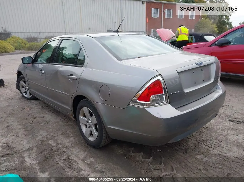 2008 Ford Fusion Se VIN: 3FAHP07Z08R107165 Lot: 40405255