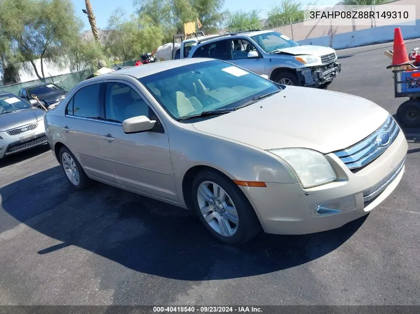 2008 Ford Fusion Sel VIN: 3FAHP08Z88R149310 Lot: 40418540