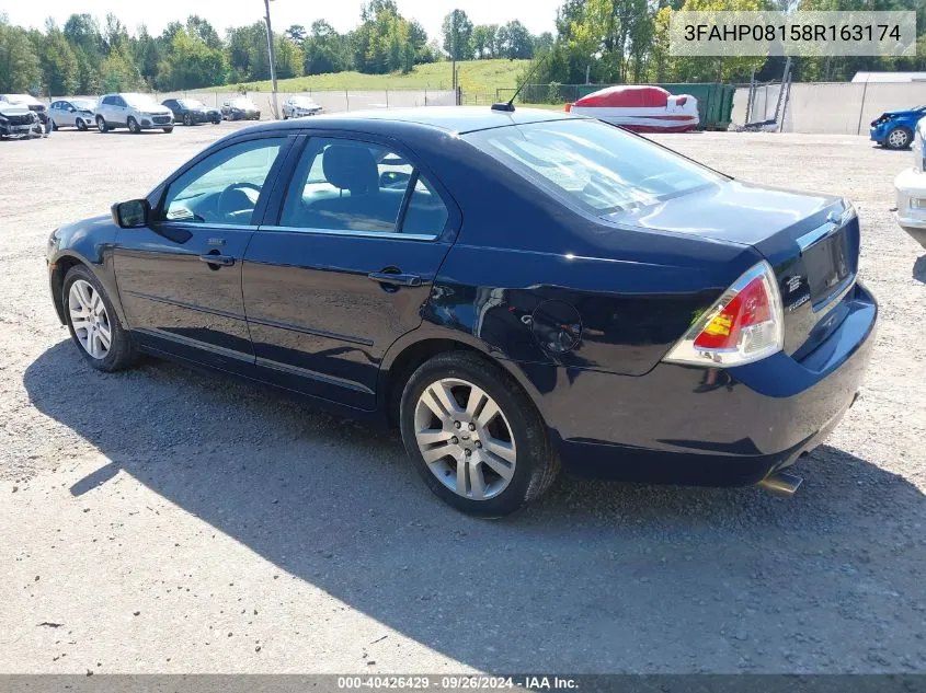 2008 Ford Fusion Sel VIN: 3FAHP08158R163174 Lot: 40426429