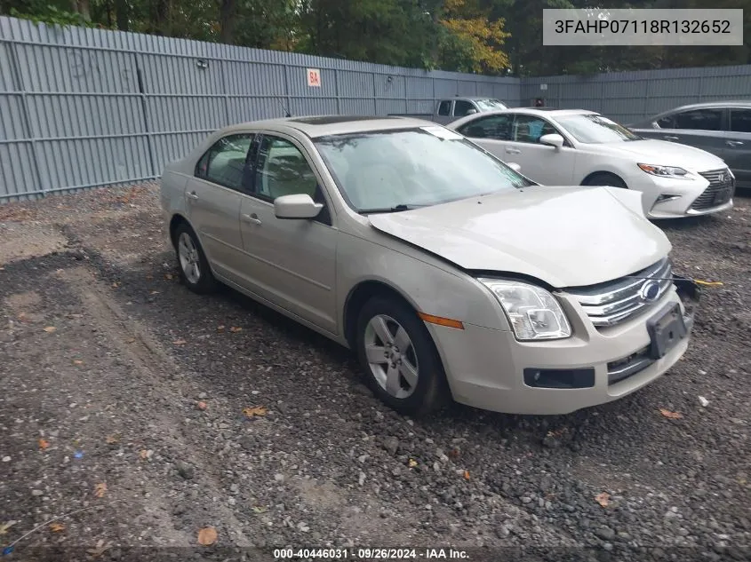 2008 Ford Fusion Se VIN: 3FAHP07118R132652 Lot: 40446031