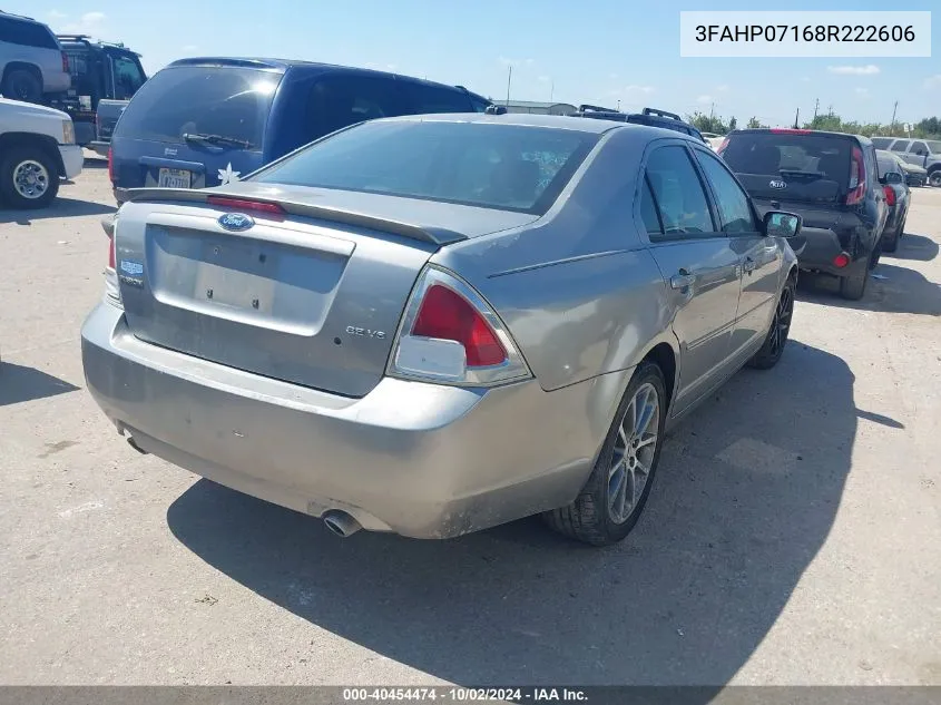 2008 Ford Fusion Se VIN: 3FAHP07168R222606 Lot: 40454474