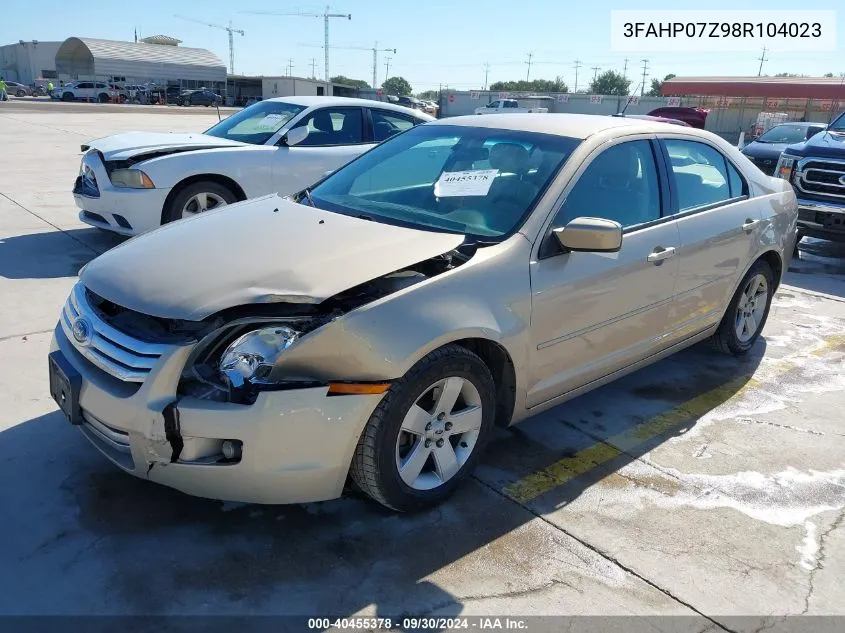 3FAHP07Z98R104023 2008 Ford Fusion Se