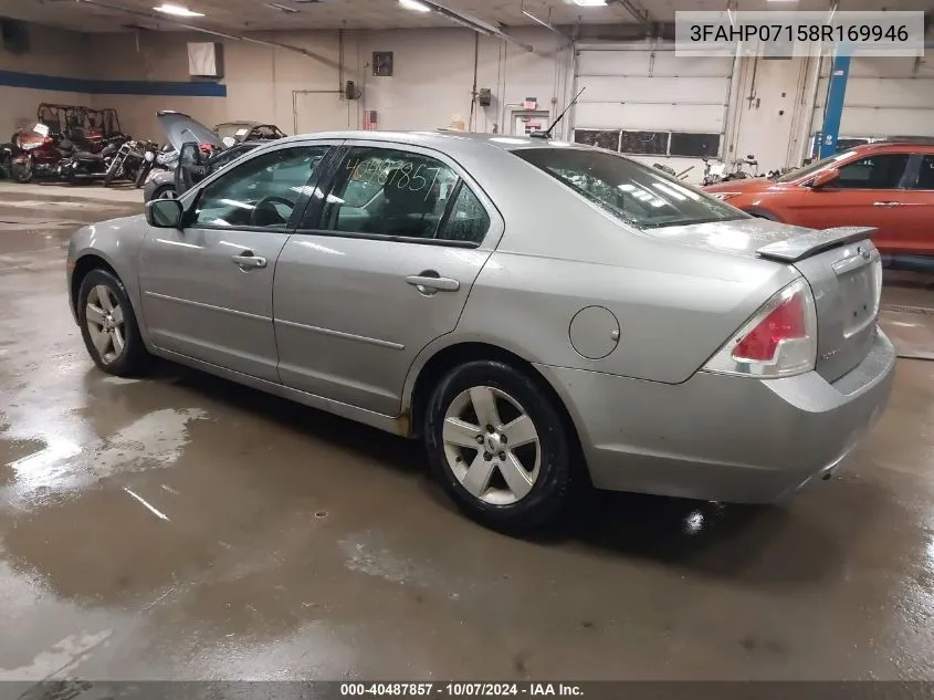 2008 Ford Fusion Se VIN: 3FAHP07158R169946 Lot: 40487857